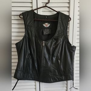 Women's Harley Davidson Leather Vest Size 1W (16-18 or X large